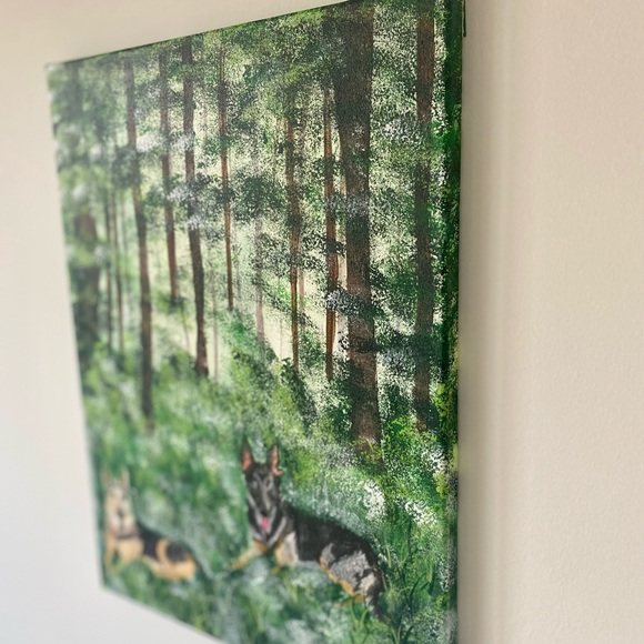 Custom German Shepherds pet portrait - Picture 2 of 3